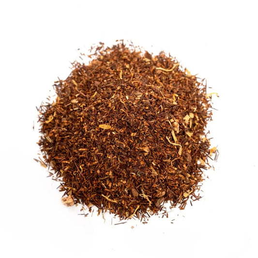 Rooibos Jabłko i Cynamon – Ostra i owocowa czerwona herbata bezkofeinowa. 100 g